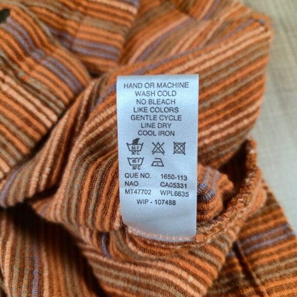 Woolrich Womens Corduroy Snap Front Top Size Medium Orange Cotton Western Rodeo - Picture 8 of 9